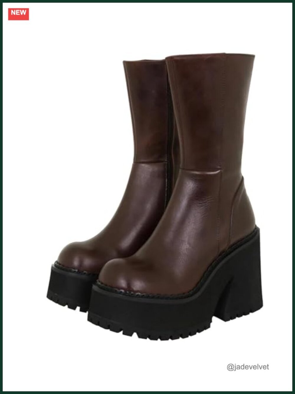 Women's Chunky Block Heel Platform Ankle Boots Goth Punk Motorcycle Zipper